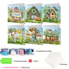 Load image into Gallery viewer, 6Pcs Easter House Diamond Painting Card Rhinestone Art Card for Party Favors