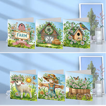 Load image into Gallery viewer, 6Pcs Easter House Diamond Painting Card Rhinestone Art Card for Party Favors