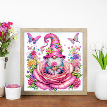 Load image into Gallery viewer, Diamond Painting - Partial Special Shaped - Rose And Gnome (30*30CM)