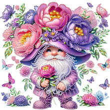 Load image into Gallery viewer, Diamond Painting - Partial Special Shaped - Peony And Gnome (30*30CM)