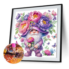 Load image into Gallery viewer, Diamond Painting - Partial Special Shaped - Peony And Gnome (30*30CM)