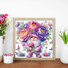 Load image into Gallery viewer, Diamond Painting - Partial Special Shaped - Peony And Gnome (30*30CM)