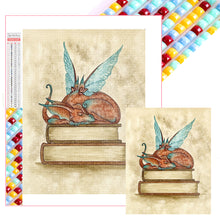Load image into Gallery viewer, Diamond Painting - Full Square - Dragon Sleeping On A Book (40*50CM)