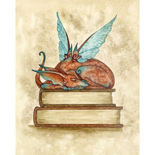 Load image into Gallery viewer, Diamond Painting - Full Square - Dragon Sleeping On A Book (40*50CM)