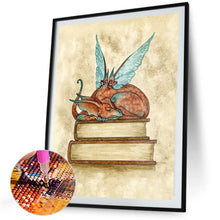 Load image into Gallery viewer, Diamond Painting - Full Square - Dragon Sleeping On A Book (40*50CM)