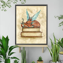 Load image into Gallery viewer, Diamond Painting - Full Square - Dragon Sleeping On A Book (40*50CM)