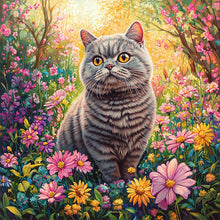 Load image into Gallery viewer, Diamond Painting - Full Round - Flower Cat (30*30CM)