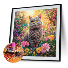 Load image into Gallery viewer, Diamond Painting - Full Round - Flower Cat (30*30CM)