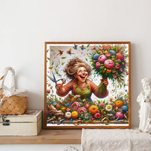 Load image into Gallery viewer, Diamond Painting - Full Round - Happy People And Flowers (40*40CM)
