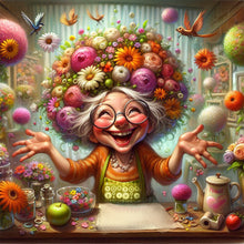 Load image into Gallery viewer, Diamond Painting - Full Round - Happy People And Flowers (40*40CM)