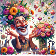 Load image into Gallery viewer, Diamond Painting - Full Round - Happy People And Flowers (40*40CM)