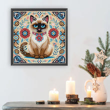 Load image into Gallery viewer, Diamond Painting - Partial Special Shaped - Mandala Cat (30*30CM)