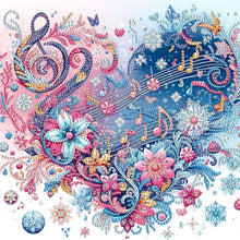 Load image into Gallery viewer, Diamond Painting - Partial Special Shaped - Notes Heart Flower (30*30CM)