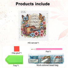 Load image into Gallery viewer, Diamond Painting - Partial Special Shaped - Notes Guitar Flower (30*30CM)