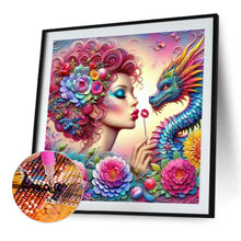 Load image into Gallery viewer, Diamond Painting - Full Round - Girl And Dragon (40*40CM)