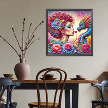 Load image into Gallery viewer, Diamond Painting - Full Round - Girl And Dragon (40*40CM)