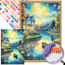 Load image into Gallery viewer, AB Diamond Painting - Full Round - Riverside Town At Night (40*60CM)