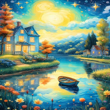 Load image into Gallery viewer, AB Diamond Painting - Full Round - Riverside Town At Night (40*60CM)