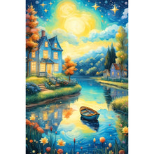 Load image into Gallery viewer, AB Diamond Painting - Full Round - Riverside Town At Night (40*60CM)