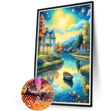 Load image into Gallery viewer, AB Diamond Painting - Full Round - Riverside Town At Night (40*60CM)