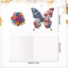 Load image into Gallery viewer, 6Pcs American Flag Butterfly DIY Diamond Painting Card Diamond Drawing Card