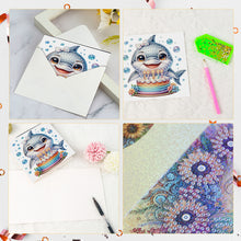 Load image into Gallery viewer, 6Pcs Shark DIY Diamond Painting Card Diamond Drawing Card for Family Friends