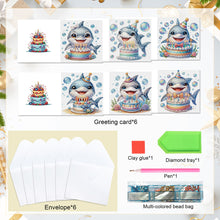 Load image into Gallery viewer, 6Pcs Shark DIY Diamond Painting Card Diamond Drawing Card for Family Friends