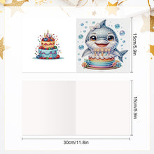 Load image into Gallery viewer, 6Pcs Shark DIY Diamond Painting Card Diamond Drawing Card for Family Friends