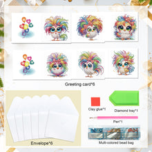 Load image into Gallery viewer, 6Pcs Funny Chicken DIY Diamond Painting Card Diamond Drawing Card for Friends