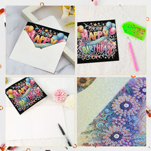 Load image into Gallery viewer, 6Pcs Birthday Cake DIY Diamond Painting Card Diamond Drawing Card for Friends