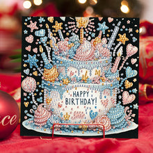Load image into Gallery viewer, 6Pcs Birthday Cake DIY Diamond Painting Card Diamond Drawing Card for Friends