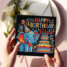Load image into Gallery viewer, 6Pcs Birthday Cake Animal DIY Diamond Painting Card Diamond Drawing Card