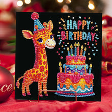 Load image into Gallery viewer, 6Pcs Birthday Cake Animal DIY Diamond Painting Card Diamond Drawing Card