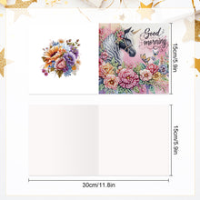 Load image into Gallery viewer, 6Pcs Flower White Horse DIY Diamond Painting Card Diamond Drawing Card