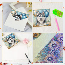 Load image into Gallery viewer, 6Pcs Birthday Puppy DIY Diamond Painting Card Diamond Drawing Card for Adults