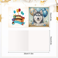 Load image into Gallery viewer, 6Pcs Birthday Puppy DIY Diamond Painting Card Diamond Drawing Card for Adults