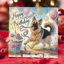 Load image into Gallery viewer, 6Pcs Birthday Puppy DIY Diamond Painting Card Diamond Drawing Card for Adults