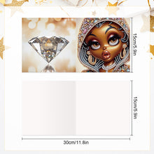 Load image into Gallery viewer, 6Pcs Black Girl DIY Diamond Painting Card Diamond Drawing Card for Adults