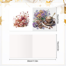 Load image into Gallery viewer, 6Pcs Coffee Afternoon Tea DIY Diamond Painting Card Diamond Drawing Card