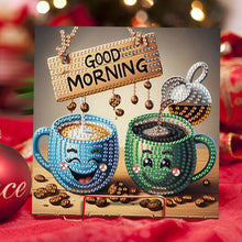 Load image into Gallery viewer, 6Pcs Coffee Afternoon Tea DIY Diamond Painting Card Diamond Drawing Card
