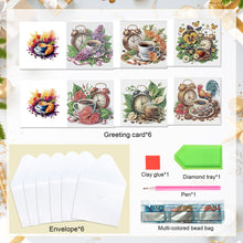 Load image into Gallery viewer, 6Pcs Coffee Afternoon Tea DIY Diamond Painting Card Diamond Drawing Card