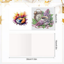 Load image into Gallery viewer, 6Pcs Coffee Afternoon Tea DIY Diamond Painting Card Diamond Drawing Card