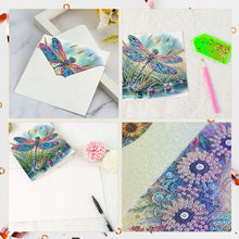 Load image into Gallery viewer, 6Pcs Dragonfly DIY Diamond Painting Card Diamond Drawing Card for Friends