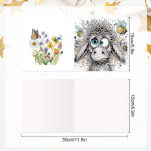 Load image into Gallery viewer, 6Pcs Funny Donkey DIY Diamond Painting Card Diamond Drawing Card for Friends