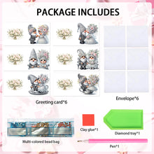 Load image into Gallery viewer, 6Pcs Gnome Lover DIY Diamond Painting Card Diamond Drawing Card for Friends