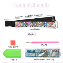 Load image into Gallery viewer, Mandala Diamond Painting Waistband Flower Diamond Art Elastic Belt for Women