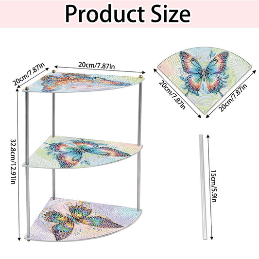 3 Tier Acrylic Special Shape Butterfly 5D Diamond Painting Storage Shelf