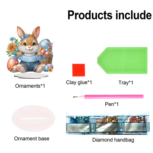 Easter Egg Bunny Diamond Painting Desktop Decoration Rhinestones Ornament