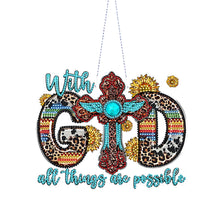 Load image into Gallery viewer, Cross Diamond Painting Hanging Pendant 5D DIY Ornaments for Wall Window