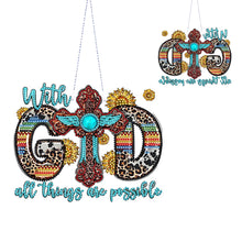 Load image into Gallery viewer, Cross Diamond Painting Hanging Pendant 5D DIY Ornaments for Wall Window